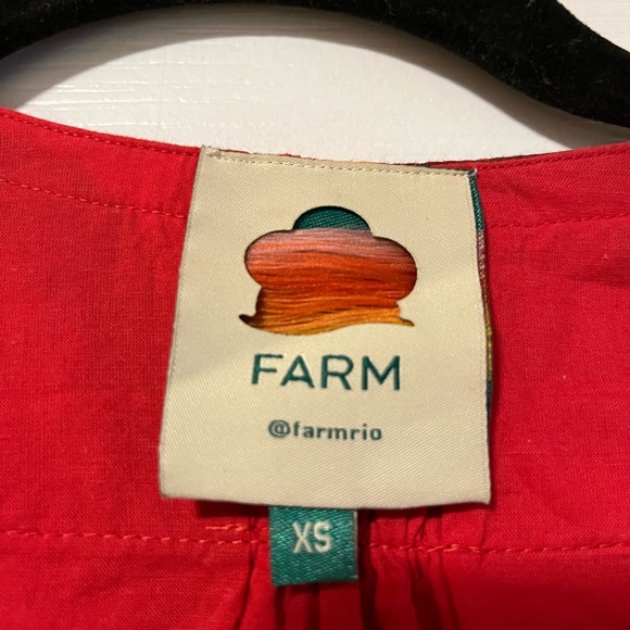 FARM Rio red banana print mini puff sleeve dress, XS, adjustable waist - Picture 5 of 8